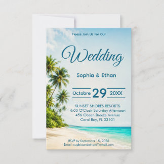 Ocean Paradise Destination Wedding Invite