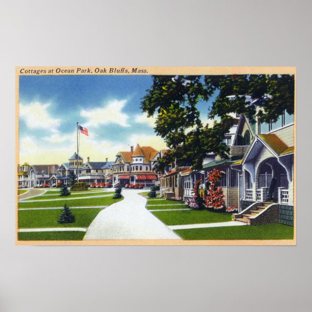 Ocean Park Cottages Scene Poster (Front)