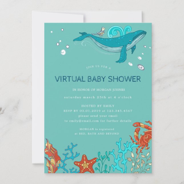Ocean Party Virtual Baby Shower Invitation (Front)