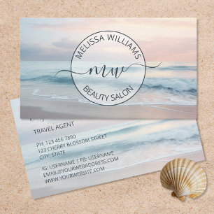 Ocean Pastel Colors Logo Business Card