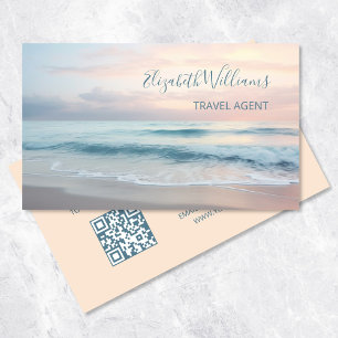 Ocean Pastel Colors    QR Code Business Card