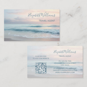 Ocean Pastel Colors QR Code Business Card