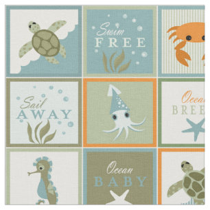Ocean Patchwork Fabric