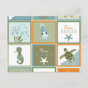 Ocean Patchwork Postcard