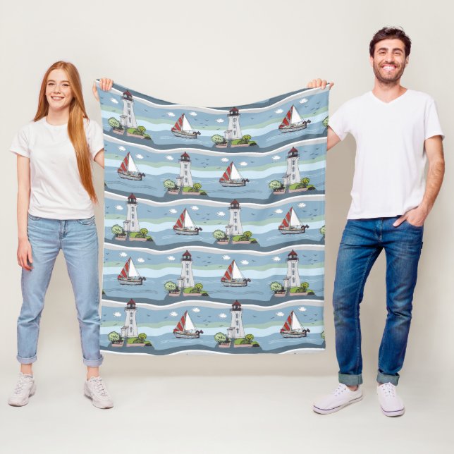 Ocean Pattern fleece blankets (In Situ)
