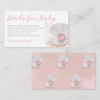 Ocean Pearl Girl Baby Shower Books for Baby Card