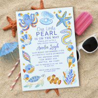 Ocean Pearl Sea Creatures blue Boy Baby Shower