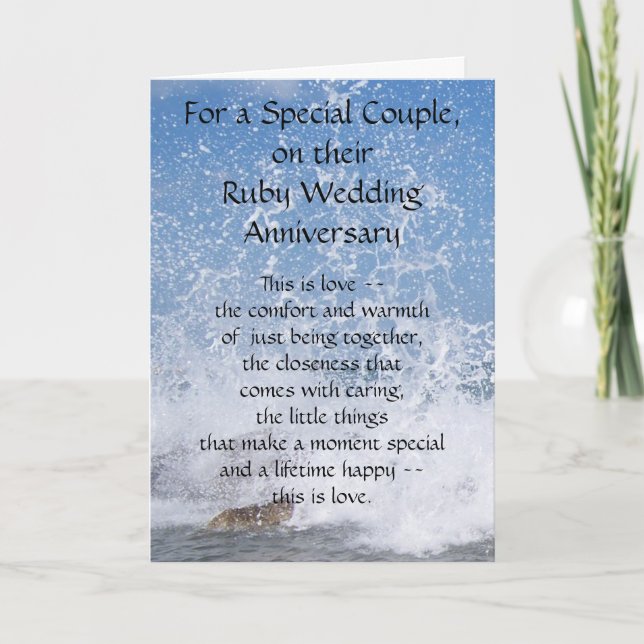Ocean Personalised 40th Wedding Anniversary Card (Front)