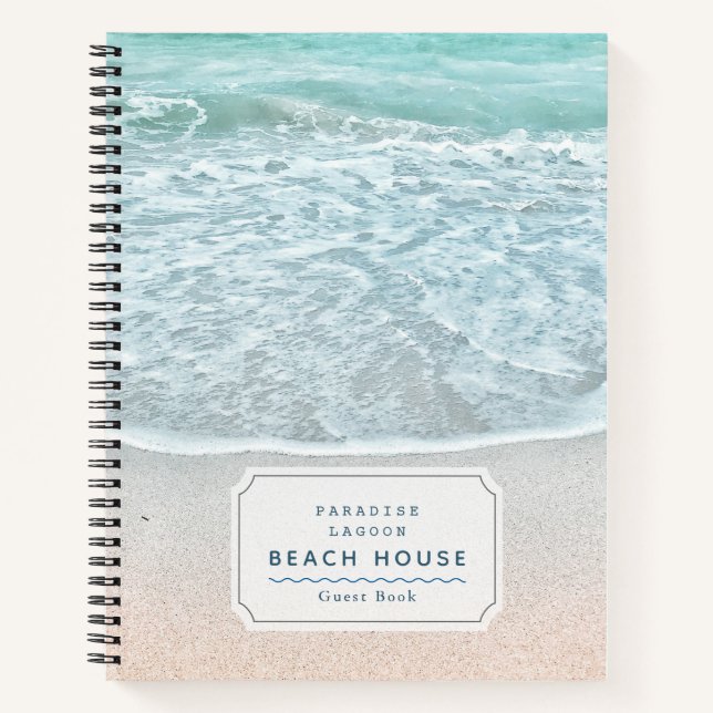 Ocean Photo Beach Vacation Rental Guest Book (Front)