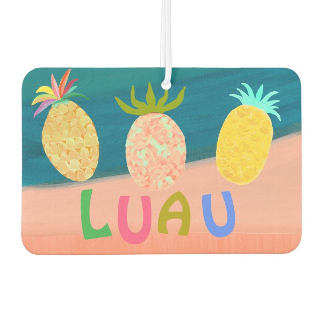 Ocean Pineapple Luau Car Air Freshener (Front)