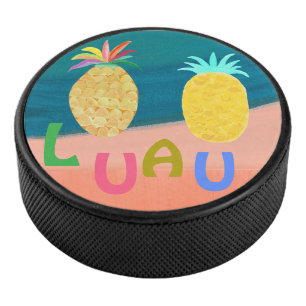Ocean Pineapple Luau Hockey Puck