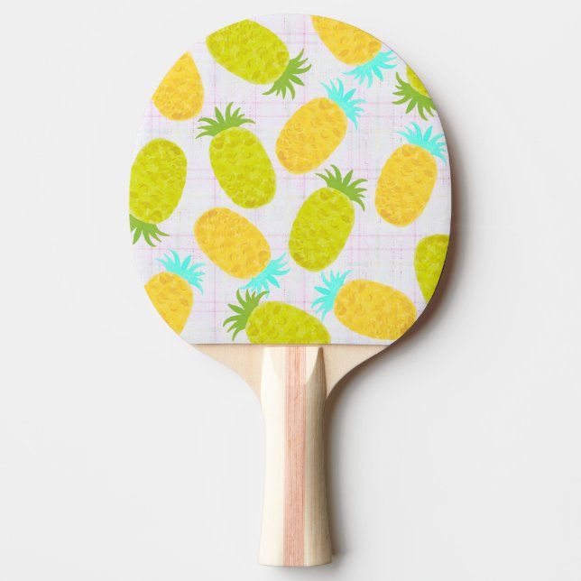 Ocean Pineapples Farmhouse Pattern Ping Pong Paddle (Front)