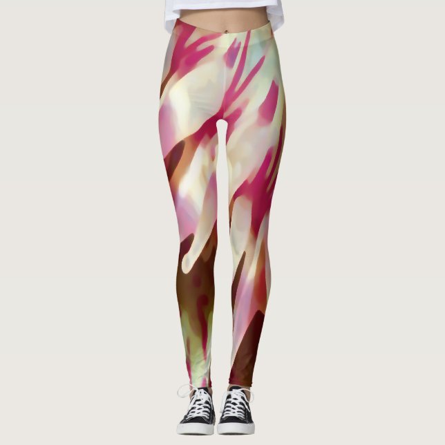 Ocean Pink Anemone Leggings (Front)