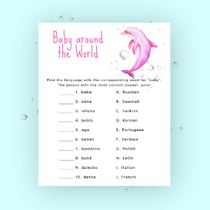 Ocean pink dolphin - baby around the world game