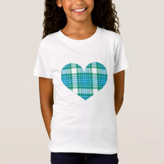 Ocean Plaid Heart T-Shirt