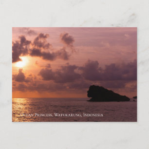 Ocean Princess Rocks Sunset Sky Twilight Postcard