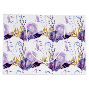 Ocean Purple sea wrap gift Wrapping Paper Sheets Large Gift Bag