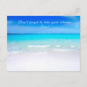 Ocean Quote Beach Sea Life Aqua Blue Postcard