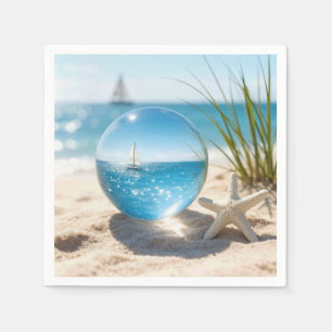 Ocean Reflection in a Lens Ball Napkin