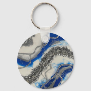 Ocean resin art lightswitch cover key ring