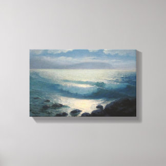 Ocean, rock canvas painting. print