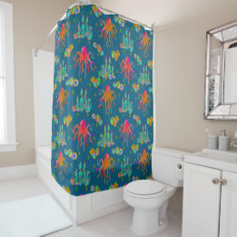 Ocean Rock Dwellers Twilight Pools Shower Curtain