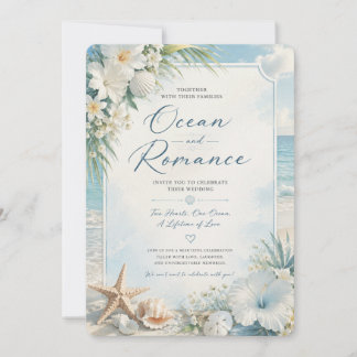 Ocean Romance Beach Wedding Invitation