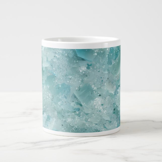 Ocean’s beauty. Aqua Crystal.  Large Coffee Mug (Front)