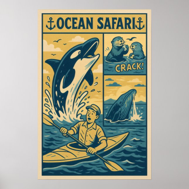 Ocean Safari – Whale Encounter & Otter Comic Poster (Front)