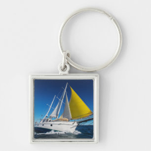 Ocean Sailing In A Yacht Key Ring