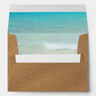Ocean Sand Beach Scene Decorated Envelope