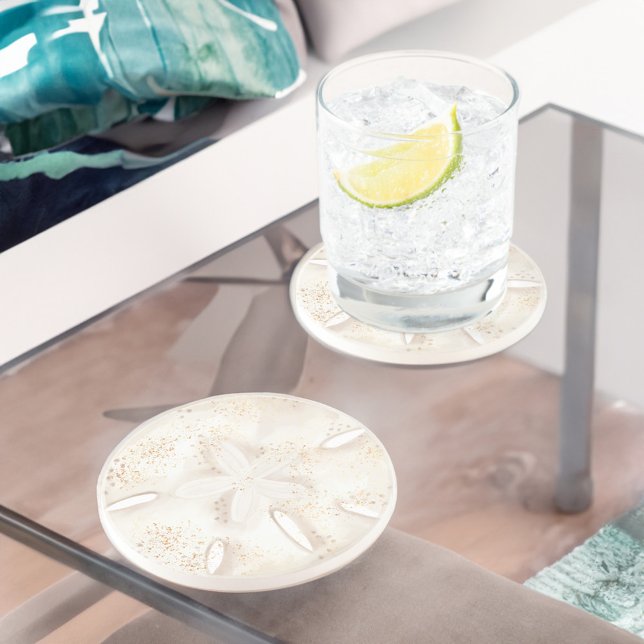 Ocean Sand Dollar Seashell Watercolor Illustration Coaster (Ocean Sand Dollar Seashell Watercolor Illustration Coaster)