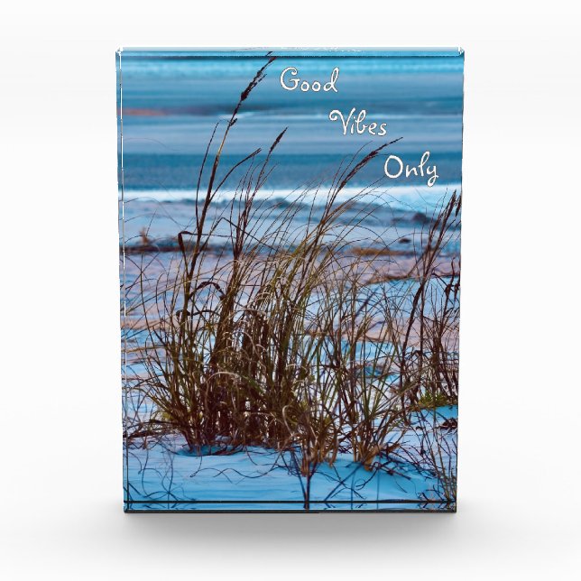 Ocean Sand Dunes Glass Photo Block (Front)