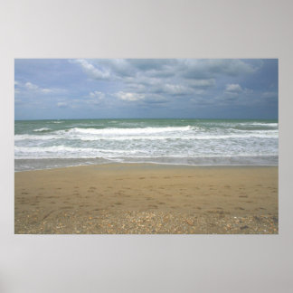 Ocean Sand Sky Faded background Poster