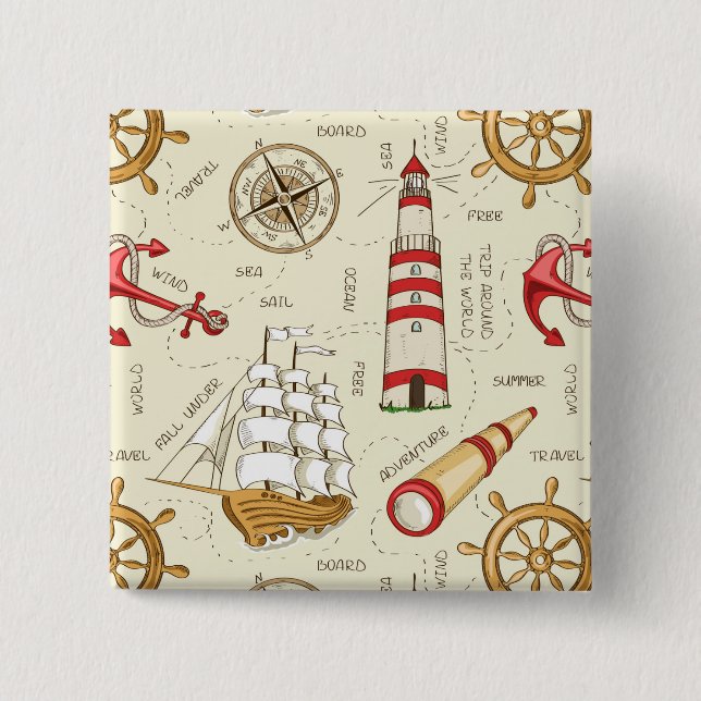 Ocean Scene 15 Cm Square Badge (Front)