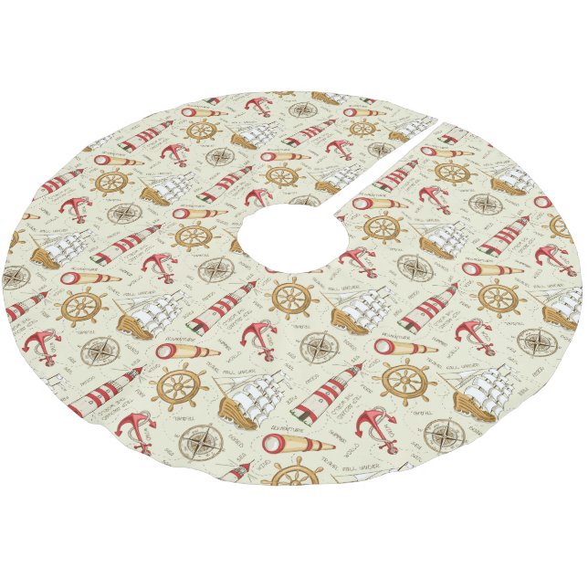 Ocean Scene Brushed Polyester Tree Skirt (Angled)