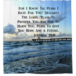 OCEAN SCENE JEREMIAH 29:10 PHOTO DESIGN SHOWER CURTAIN
