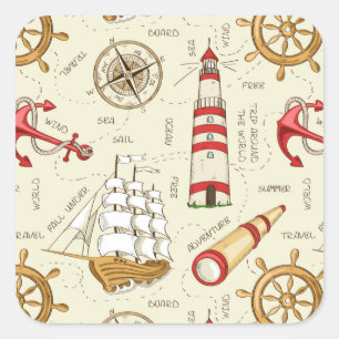 Ocean Scene Square Sticker
