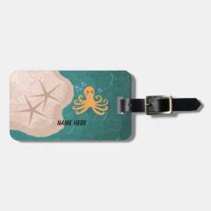 Ocean Scene with an Octopus Luggage Tag