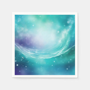 Ocean Scene with Swirling Watercolor Napkin