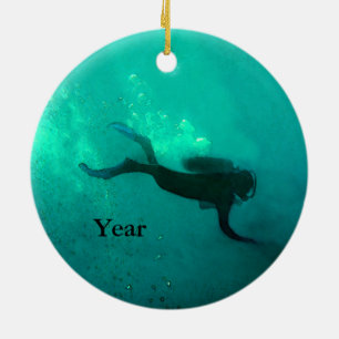Ocean Scuba Diver Ceramic Tree Decoration