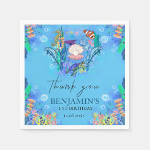 Ocean Sea Animals Wild One Birthday Napkins