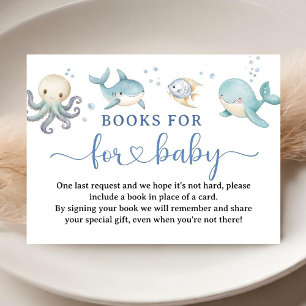 Ocean Sea Baby Shower Book For Baby Enclosure Card