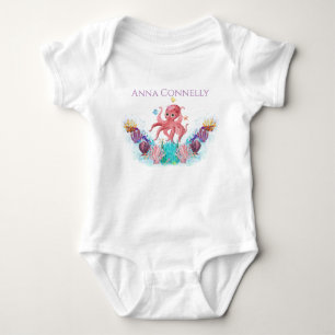 Ocean Sea Colourful Cute Baby Octopus 1st Birthday Bodysuit