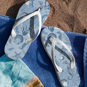 Ocean Sea Life Blue Beach Jandals