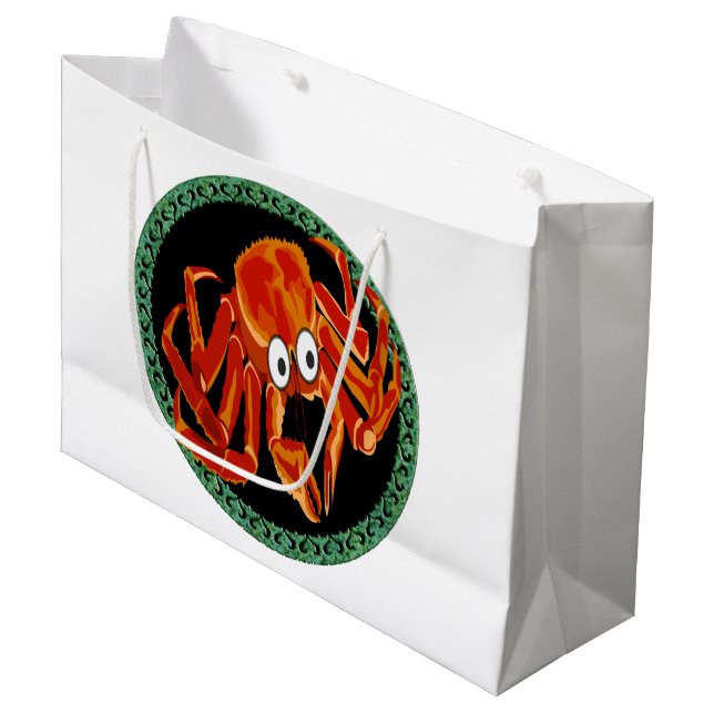 Ocean sea tropical orange king crab large gift bag (Front Angled)