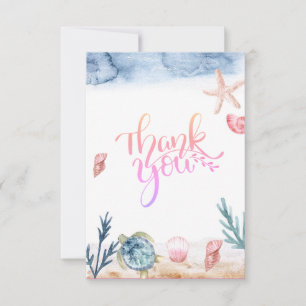 Ocean Sea Turtle Girls Thank You Note