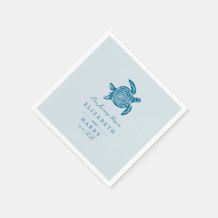 Ocean Sea Turtle, Sea Blue Beach Wedding Napkin