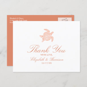 Ocean Sea Turtle, Soft Coral Beach Thank You Postcard