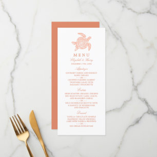 Ocean Sea Turtle, Soft Coral Beach Wedding Menu